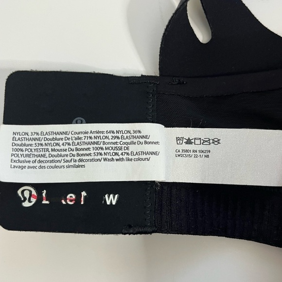Lululemon Like New Air Support Sports Bra Black 34C - Picture 6 of 6